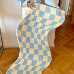 Irregular Checkerboard Bedroom Rug Modern Classic Lattice Living Room