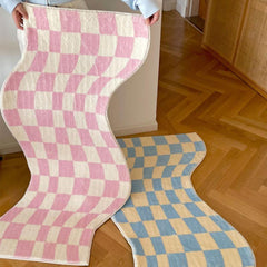 Irregular Checkerboard Bedroom Rug Modern Classic Lattice Living Room