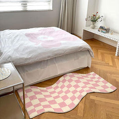 Irregular Checkerboard Bedroom Rug Modern Classic Lattice Living Room