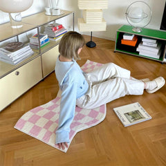 Irregular Checkerboard Bedroom Rug Modern Classic Lattice Living Room