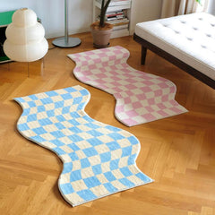 Irregular Checkerboard Bedroom Rug Modern Classic Lattice Living Room