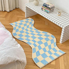 Irregular Checkerboard Bedroom Rug Modern Classic Lattice Living Room