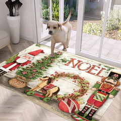 1pc Santa Claus Flannel 3D Living Room Rug - Christmas Essential