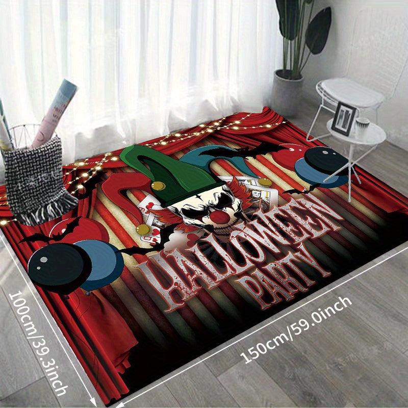 Circus Clown Pattern Flannel 3D Rug for Bedroom Living Room Comfortable Carpet