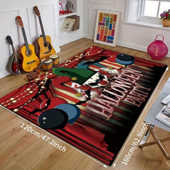 Circus Clown Pattern Flannel 3D Rug for Bedroom Living Room Comfortable Carpet