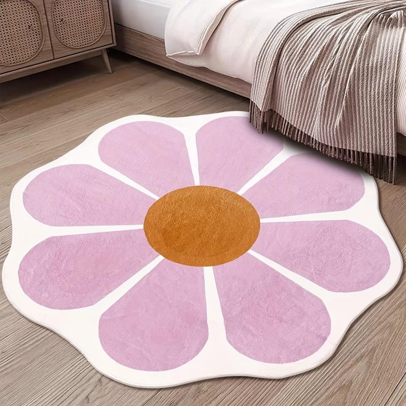 Teal Floral Rug Soft Non Slip Sunflower Floor Mat for Bedroom Living Room Nurser