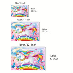 Unicorn Rug For Girls Bedroom Pink Hearts Unicorn Rainbow Area Rug
