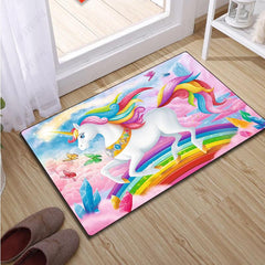 Unicorn Rug For Girls Bedroom Pink Hearts Unicorn Rainbow Area Rug