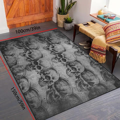 Skull Printed Floor Mat for Halloween Bedroom Decor