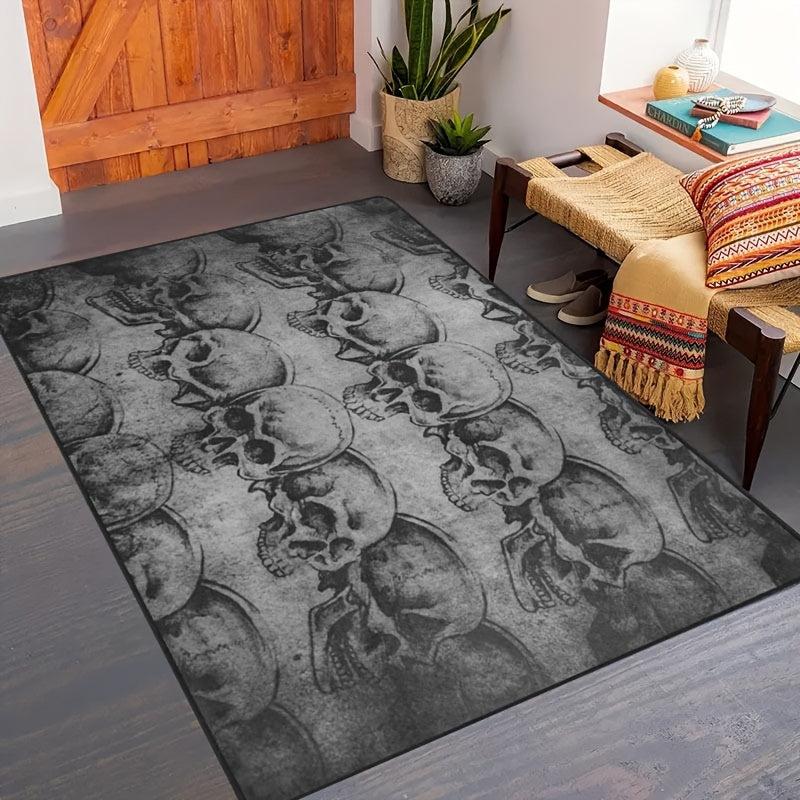 Skull Printed Floor Mat for Halloween Bedroom Decor