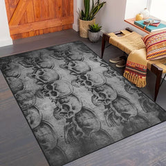 Skull Printed Floor Mat for Halloween Bedroom Decor