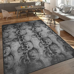 Skull Printed Floor Mat for Halloween Bedroom Decor