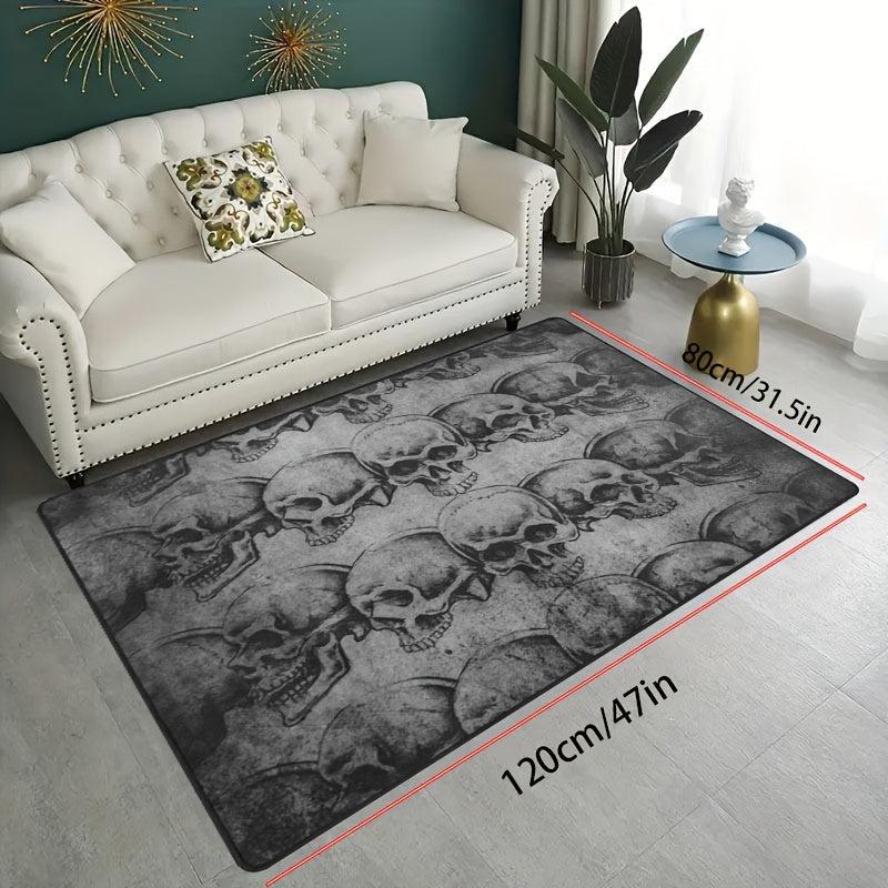 Skull Printed Floor Mat for Halloween Bedroom Decor