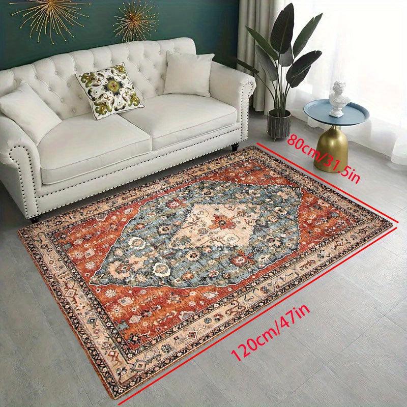 Boho Brown Style Floor Mat for Living Room Decor