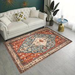 Boho Brown Style Floor Mat for Living Room Decor