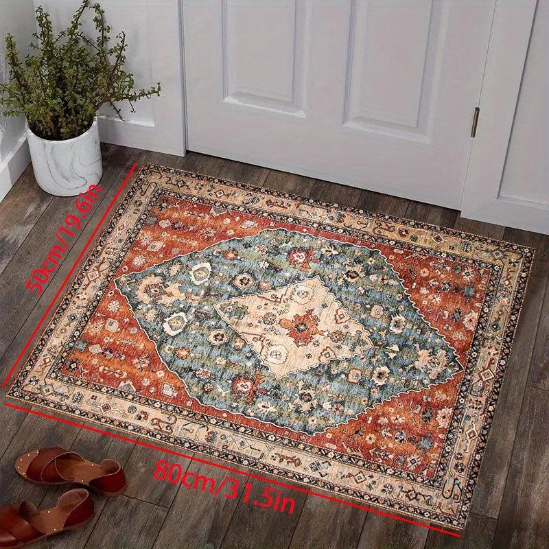Boho Brown Style Floor Mat for Living Room Decor