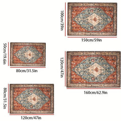 Boho Brown Style Floor Mat for Living Room Decor