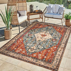 Boho Brown Style Floor Mat for Living Room Decor