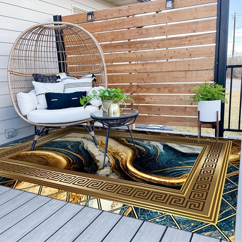 European Style Non Slip Area Rug, Outdoor Patio Floor Mat Carpet