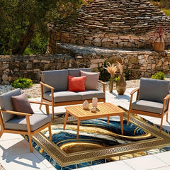 European Style Non Slip Area Rug, Outdoor Patio Floor Mat Carpet