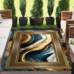 European Style Non Slip Area Rug, Outdoor Patio Floor Mat Carpet