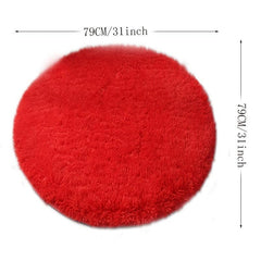 Plush Round Rug for Yoga and Home Decor Solid Floor Mat for Living Room