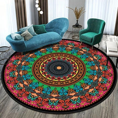 Boho Round Rug Soft Retro Carpet for Living Room Bedroom Dressing Room