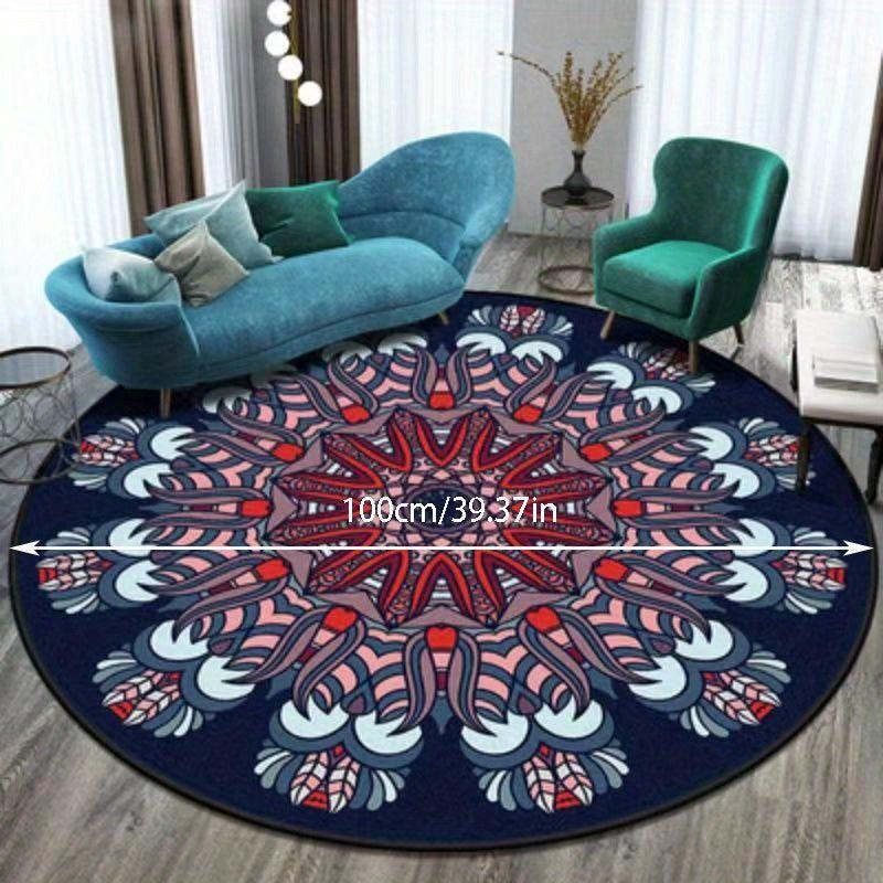 Boho Round Rug Soft Retro Carpet for Living Room Bedroom Dressing Room