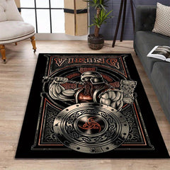 Viking Pattern Area Rug Non-slip Washable Carpet Home Decor