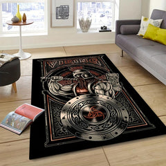 Viking Pattern Area Rug Non-slip Washable Carpet Home Decor