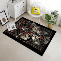Viking Pattern Area Rug Non-slip Washable Carpet Home Decor