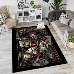 Viking Pattern Area Rug Non-slip Washable Carpet Home Decor