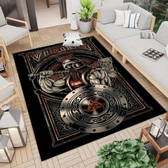 Viking Pattern Area Rug Non-slip Washable Carpet Home Decor