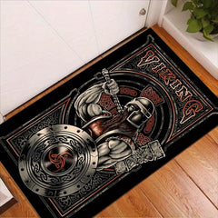Viking Pattern Area Rug Non-slip Washable Carpet Home Decor