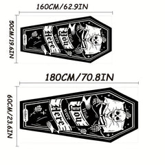 1pc Skull Pattern Rug Halloween Home Decor Funny Long Corridor Carpet