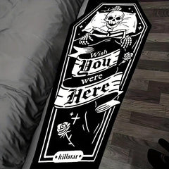 1pc Skull Pattern Rug Halloween Home Decor Funny Long Corridor Carpet