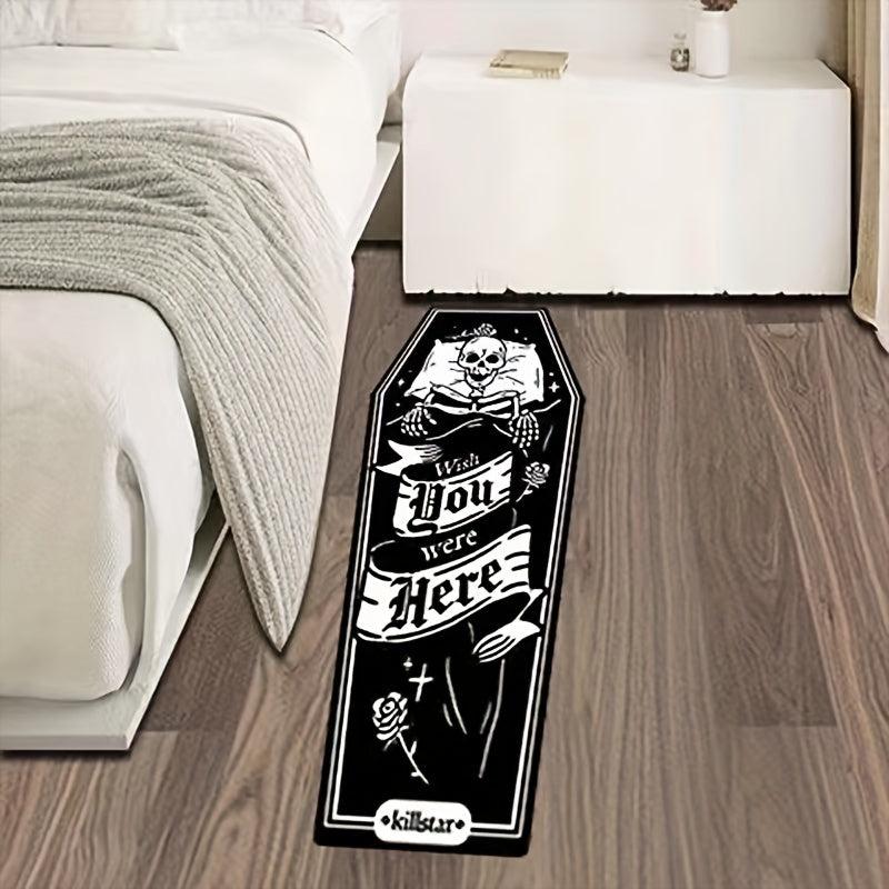 1pc Skull Pattern Rug Halloween Home Decor Funny Long Corridor Carpet