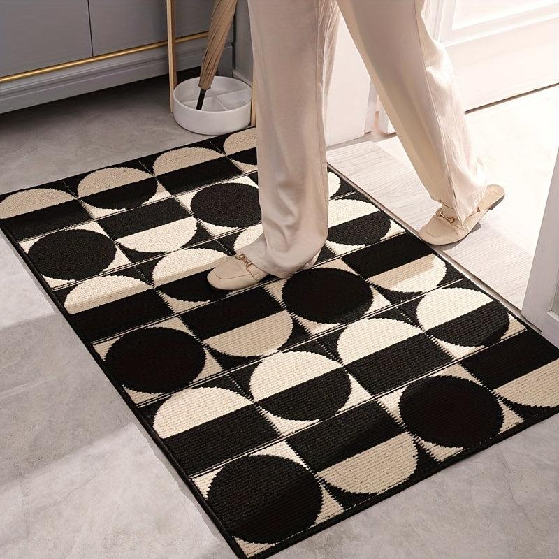 Chessboard Pattern Indoor Door Mat Non Slip Rug for Home Entrance