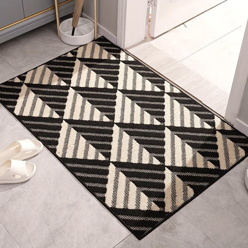 Chessboard Pattern Indoor Door Mat Non Slip Rug for Home Entrance