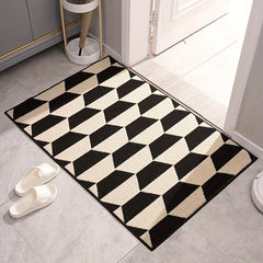 Chessboard Pattern Indoor Door Mat Non Slip Rug for Home Entrance