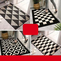 Chessboard Pattern Indoor Door Mat Non Slip Rug for Home Entrance