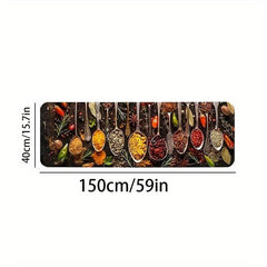 Spice Print Kitchen Mat Anti Slip Polyester Carpet