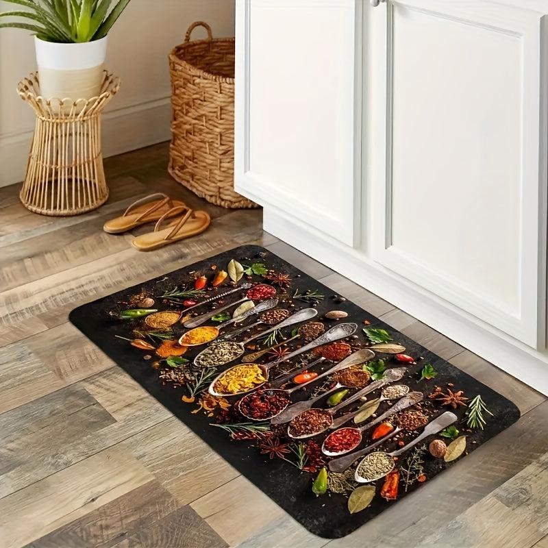 Spice Print Kitchen Mat Anti Slip Polyester Carpet