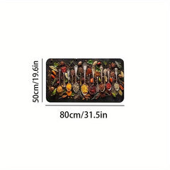 Spice Print Kitchen Mat Anti Slip Polyester Carpet