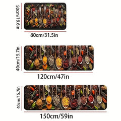Spice Print Kitchen Mat Anti Slip Polyester Carpet