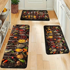 Spice Print Kitchen Mat Anti Slip Polyester Carpet