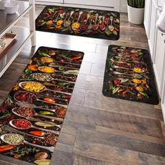 Spice Print Kitchen Mat Anti Slip Polyester Carpet