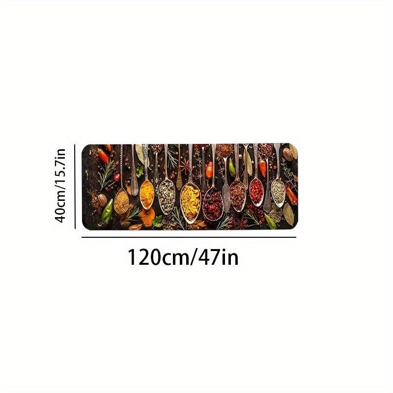 Spice Print Kitchen Mat Anti Slip Polyester Carpet