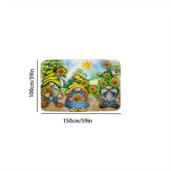 Summer Gnomes Doormat Kitchen Rug Flannel Floor Carpet Mat Anti Slip Boho
