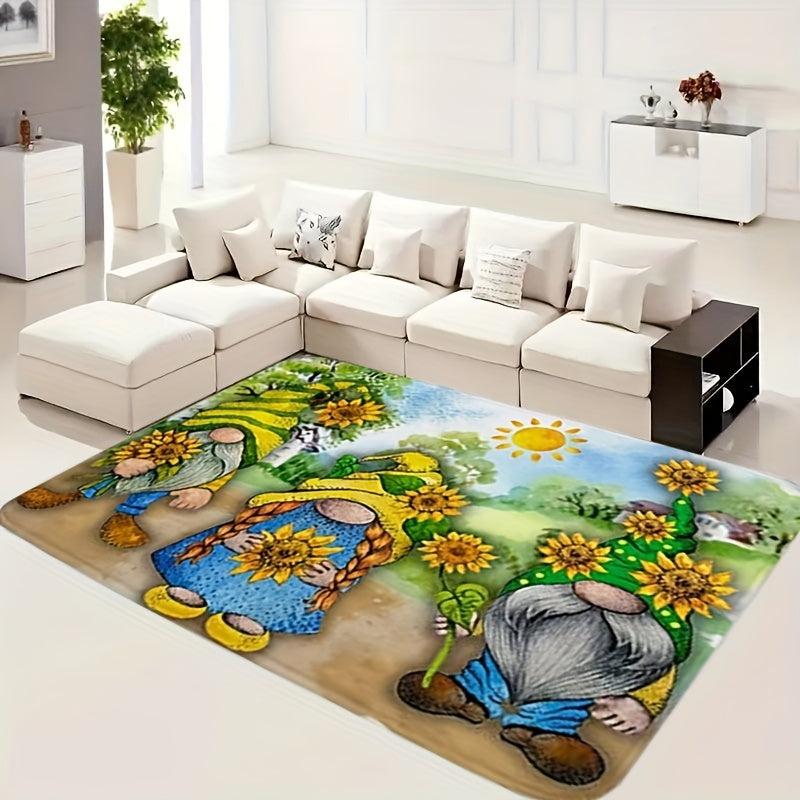 Summer Gnomes Doormat Kitchen Rug Flannel Floor Carpet Mat Anti Slip Boho